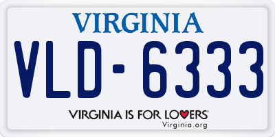 VA license plate VLD6333