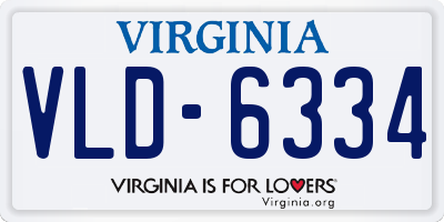 VA license plate VLD6334