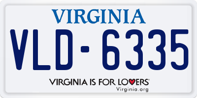 VA license plate VLD6335