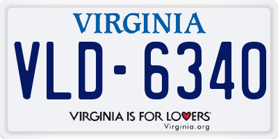VA license plate VLD6340
