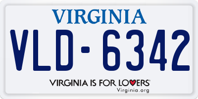 VA license plate VLD6342