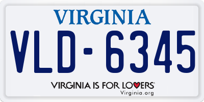 VA license plate VLD6345