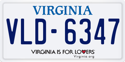 VA license plate VLD6347