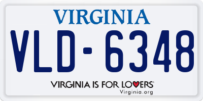 VA license plate VLD6348