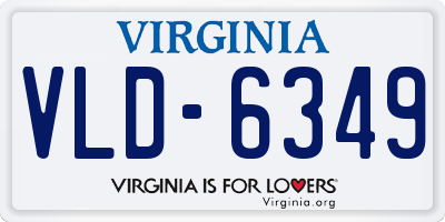 VA license plate VLD6349