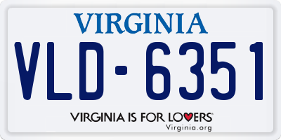 VA license plate VLD6351