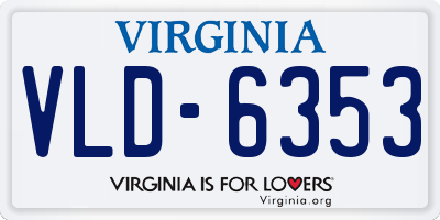 VA license plate VLD6353