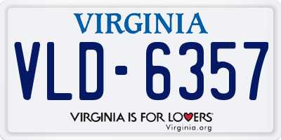VA license plate VLD6357