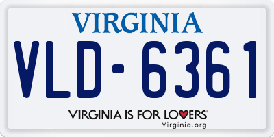 VA license plate VLD6361