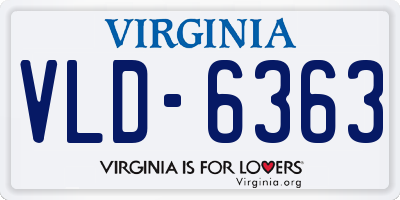 VA license plate VLD6363