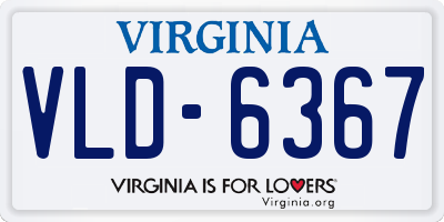 VA license plate VLD6367