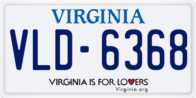 VA license plate VLD6368