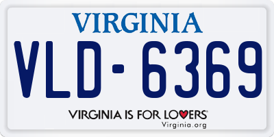 VA license plate VLD6369