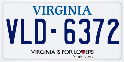 VA license plate VLD6372