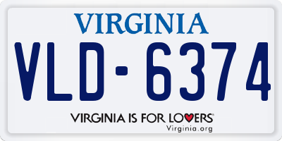 VA license plate VLD6374