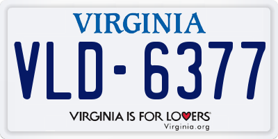 VA license plate VLD6377