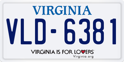 VA license plate VLD6381