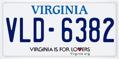 VA license plate VLD6382