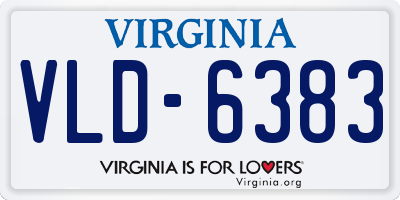 VA license plate VLD6383