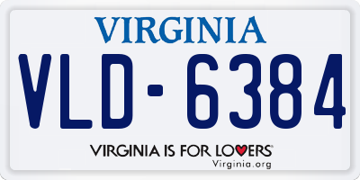 VA license plate VLD6384