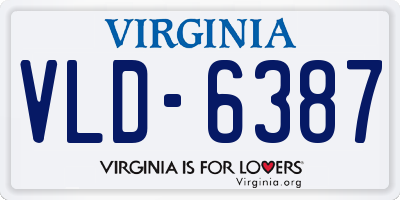 VA license plate VLD6387