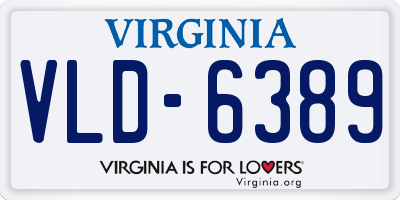 VA license plate VLD6389