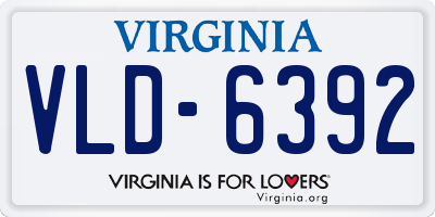 VA license plate VLD6392
