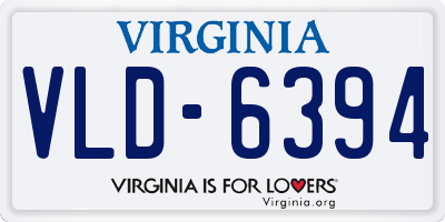 VA license plate VLD6394
