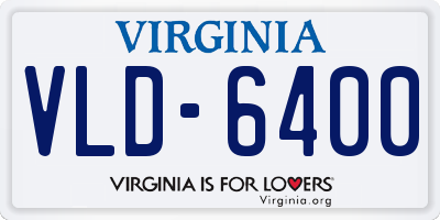 VA license plate VLD6400