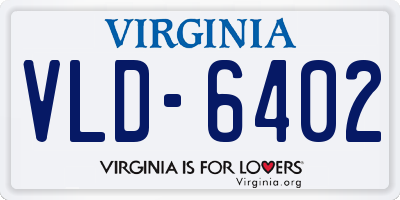 VA license plate VLD6402
