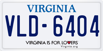 VA license plate VLD6404