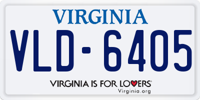 VA license plate VLD6405