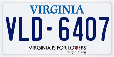 VA license plate VLD6407