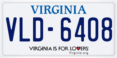 VA license plate VLD6408