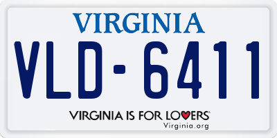 VA license plate VLD6411