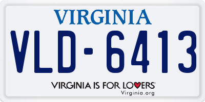 VA license plate VLD6413