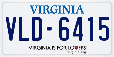 VA license plate VLD6415