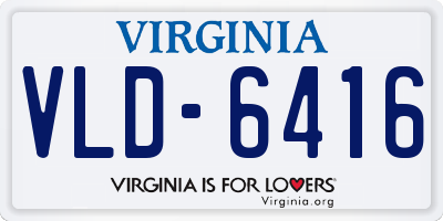 VA license plate VLD6416