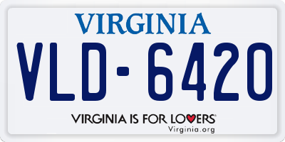 VA license plate VLD6420