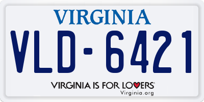 VA license plate VLD6421