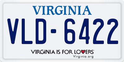 VA license plate VLD6422