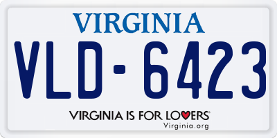 VA license plate VLD6423