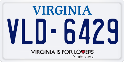 VA license plate VLD6429