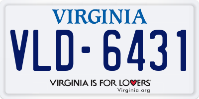 VA license plate VLD6431