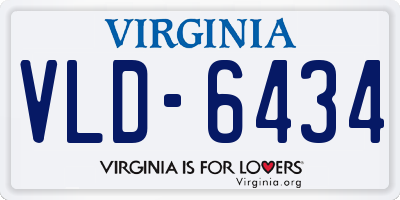 VA license plate VLD6434