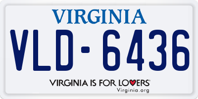 VA license plate VLD6436