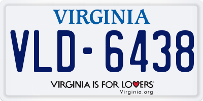 VA license plate VLD6438