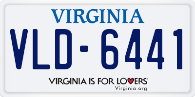 VA license plate VLD6441