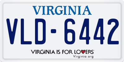 VA license plate VLD6442