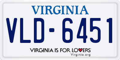 VA license plate VLD6451